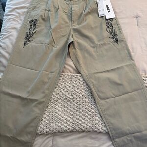 **NEW** Obey Men's Tan Pants with Floral Design